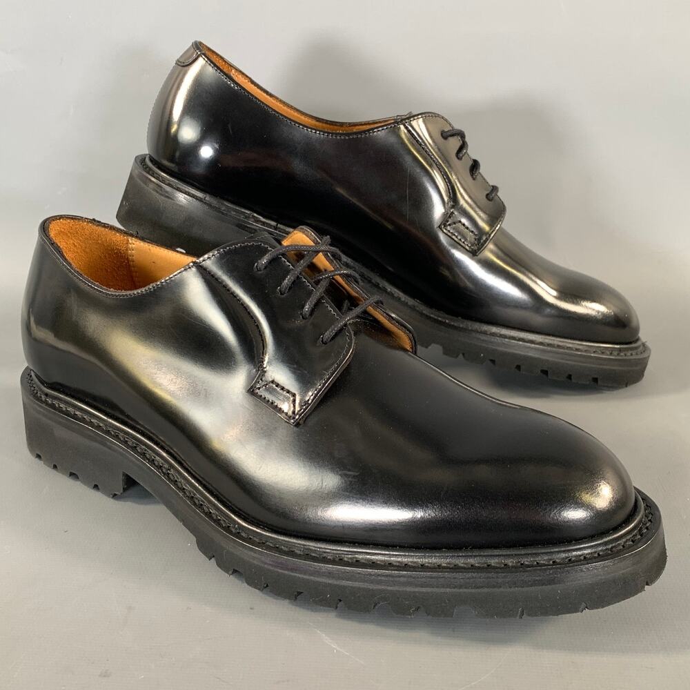 JOSEPH CHEANEY Size 6 Black Leather Derby Lace Up Shoes